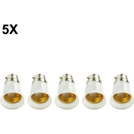 5 pièces B22 à E27 douille éclairage accessoires socle prise adaptateur convertisseur pour LED lampe ampoule baïonnette vis ampoule (1/4)