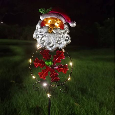 Set mit 3 weihnachtlichen Außenbeleuchtungs-Dekorationen, solarbetriebene Weihnachtsbäume für Garten, Villa, Rasen mit Erdspieß, Schneemann-, Elch- und Pinguinfiguren, IP65 wasserdicht. (1/4)