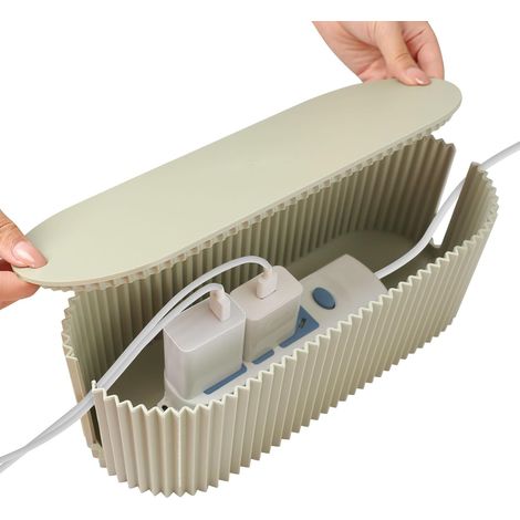 Boîte de rangement de câbles verte, boîte de rangement de câbles avec couvercle et câbles inclus, boîte dissimulatrice de câbles, organiseur de câbles pour multiprises (1/5)