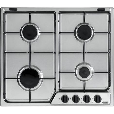 Table de cuisson à gaz encastrable DeLonghi YAF46 ASV Black Silver 4 brûleurs