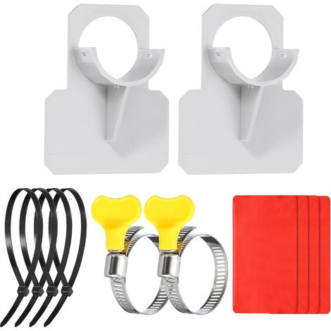 Support de tuyau de piscine, support de tuyau de piscine en 2 pièces – Empêche les tuyaux de s'enfoncer pour les piscines hors sol – Accessoire (gris) (1/5)