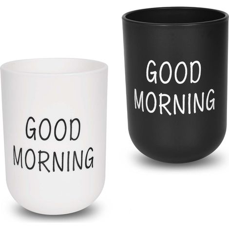 2 Pièces Gobelet Brosse à Dent, PorteBrosse à Dents en Plastique, 330 ML Tasse à Brosse à Dents Simple pour la Maison pour Enfants Adultes, pour Accessoires de Salle, Voyage