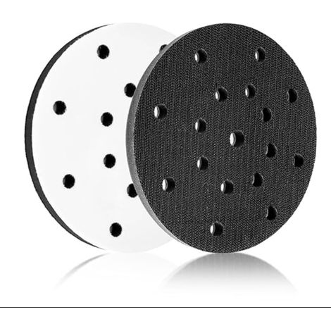 Tampon de Ponçage Souple 17 Trous 150mm, Pad de Polissage, pour Plateau Ponceuse, Coussin d'Interface en Mousse Épaisse pour Disques Abrasifs, avec Isolation Acoustique (1/5)