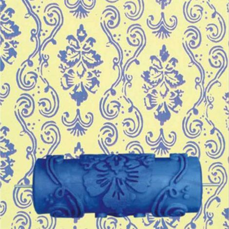 Paint Roller With Decorative Motifs For Machine Designs Flowers / Blue 15 Cm
