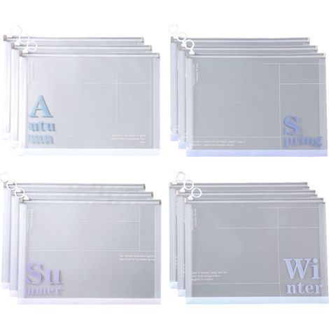 10 enveloppes en plastique à fermeture éclair, format lettre, extensibles, pour fournitures scolaires et de bureau (1/5)