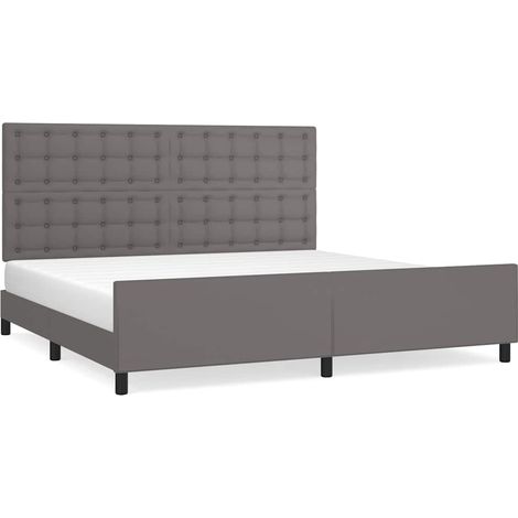 Maison Exclusive - Giroletto con Testiera Grigio 200x200 cm in Similpelle (1/5)