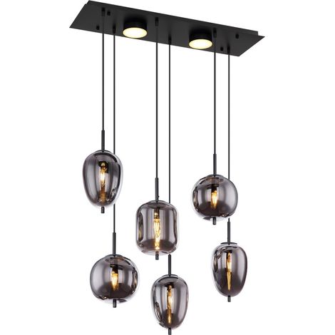Globo - lampada a sospensione - BLACKY - nero - vetro - grande (1/5)
