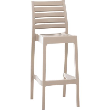Tabouret en plastique élevé Structure robuste et solide avec différentes couleurs repose-pieds colore : Boue (1/5)