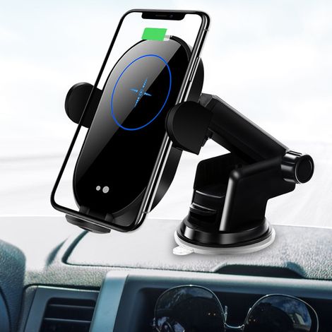 1 Support téléphone voiture, Chargeur sans fil 10W, Capteur automatique, Ventilation tableau de bord (1/5)
