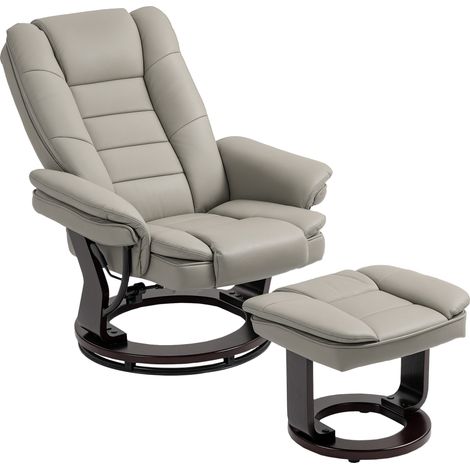 Fauteuil de relaxation avec repose-pieds ACIRA grège (1/5)