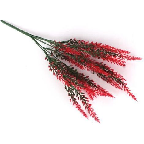 Fausses Fleurs Artificielles, 5 Pièces Plante Simulée Fleur Jardinage Décoration de Mariage (Rouge) (1/4)