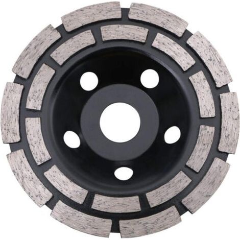 Disque diamant 125 mm – Alésage 22,2 mm – Double rangée pour meulage béton, granit et pierre – Vitesse max 12 250 tr/min (1/5)