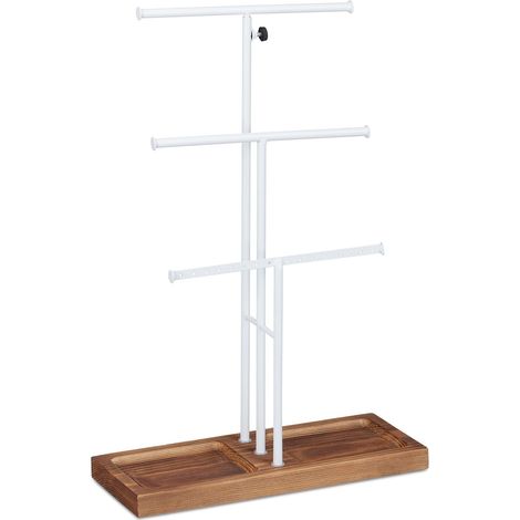 Espositore per gioielli a forma di T 61,5 x 28 x 10,5 cm comoda custodia per collane e accessori design intramontabile in legno nero 130010313