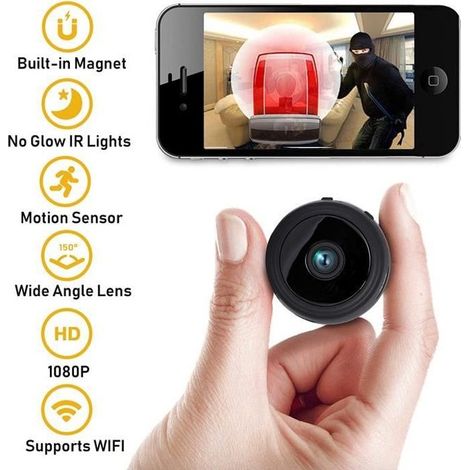 Mini Camera Espion Enregistreur - WiFi 1080p - Vision Nocturne - Objet Connecté (1/4)