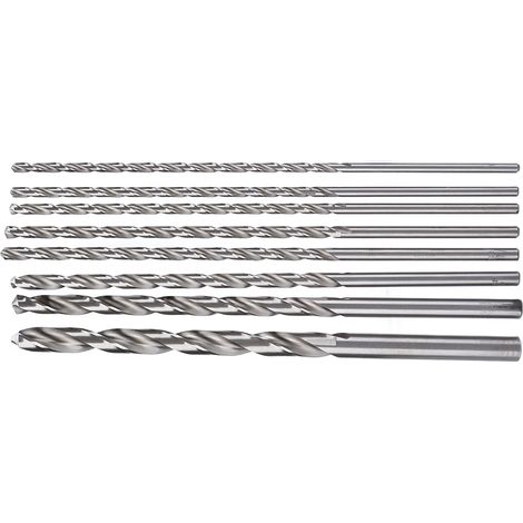 8-teiliges HSS-Stahl-Spiralbohrer-Set für Metall und Holz, Rotationswerkzeug-Set, 4–10 mm Durchmesser, 200 mm extra lange Länge (1/5)