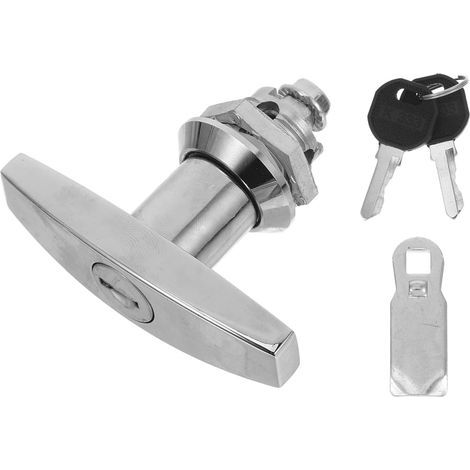 Cabinet Door Lock with Keys, Filing Cabinet and Drawer Lock for Mailbox, Toolbox and Storage, RV T-Handle, 3.07 x 2.44 x 1.26 in (1/5)