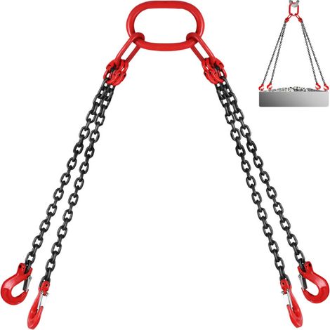 Vierarmige Hebekette, 1,5 Meter langes Hebeband aus legiertem Stahl, 8 mm Kettendurchmesser, 5 Tonnen Tragfähigkeit, Gabelstapler-Hebeband, geeignet für Bergbau, Hafen, Bauwesen und andere Branchen, G