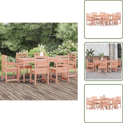 The Living Store Ensemble à manger de jardin 7 pcs bois massif Douglas - Table de jardin (1/5)