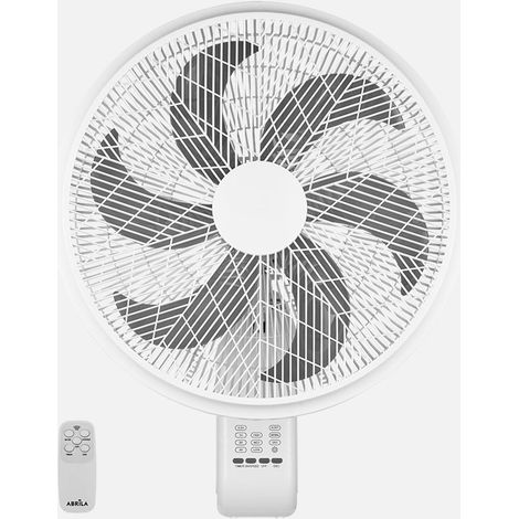 Ventilateur mural blanc Alcora 75 W, 3 vitesses, 6 lumières, avec télécommande, oscillation et vitesse réglable, 65 x 52 x 30 cm