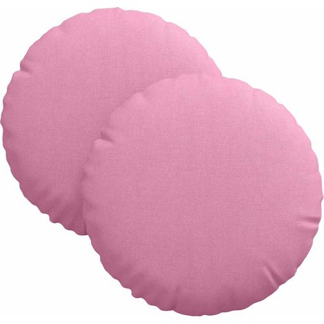 Seat Cushions 2 pcs Pink Ø30 x 13 cm Fabric vidaXL