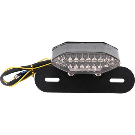 20 LED feux arrière pour moto, feux de freinage, clignotants, feux arrière intégrés avec plaque d'immatriculation (1/5)