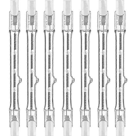 Ampoules halogènes R7s, paquet de 7 ampoules linéaires R7s 118 mm à intensité variable 230 V, en tungstène 150 W (1/5)