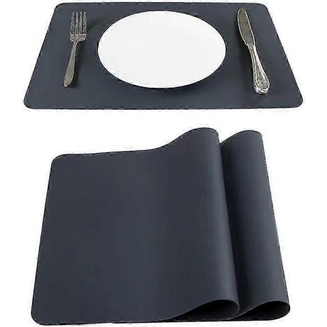 Lot de 2 sets de table antidérapants en silicone, 40 x 30 cm, lavables et sans danger pour les enfants (1/4)