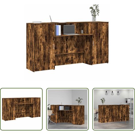 Holzwerkstoff - Empfangstheke Räuchereiche 200x50x103,5 cm Holzwerkstoff (1/5)