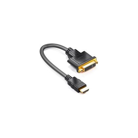 3m, Câble Adaptateur HDMI vers DVI - HDMI Mâle vers DVI Femelle 24+5-1080p Full HD HDTV 1920 x 1080 - Contacts Plaqués Or - TV Projecteur PC - Noir (1/5)