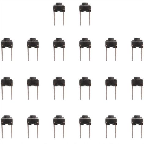 Lot de 20 boutons-poussoirs tactiles momentanés 6x6x5 mm, boîtier DIP 2 broches traversant (1/5)