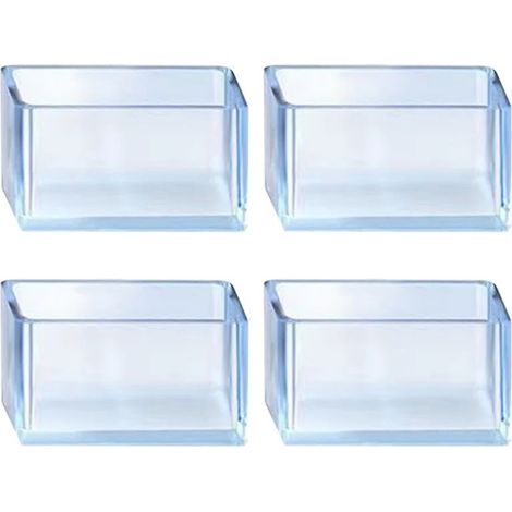 Ensemble de 4 embouts de pieds de chaise carrés transparents de 80 x 80 mm en caoutchouc, protection anti-poussière, système de nivellement pour meubles (1/2)