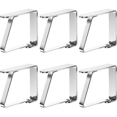 (Silberne) Tischdeckenklammern – Edelstahl – 6 Stück – Silber – Flexibel – Verstellbar (1/4)