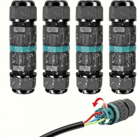 4 Pcs Connecteur Électrique Étanches IP68 - Raccord de Cable 3 Fils Boîte de Derivation Étanche Éxterieur, Domino Etanche Boîte de Jonction pour Câble Ø 9 à 12mm (1/5)