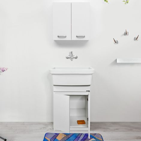 Pilozzo Lavatoio in ceramica 60x45 MEXICO con Mobile e Sifoneria (1/4)