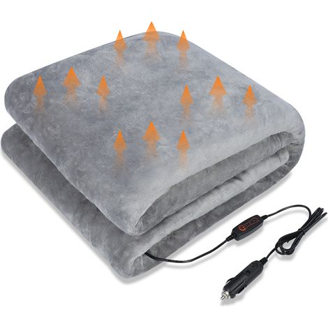 GARRYFIZH Couverture électrique chauffante pour Voiture, 3 Niveaux de Chauffage,150 x 100 cm Electrique Couverture Voiture Chauffage, Camping,Maison (1/5)
