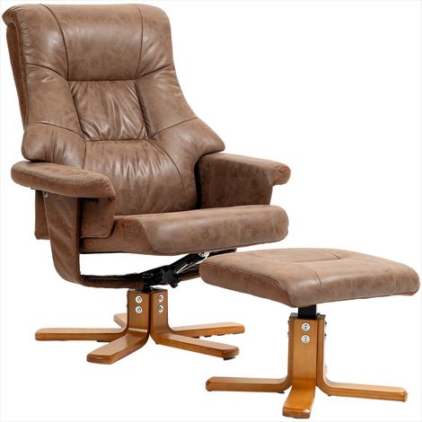 Fauteuil marron en microfibre 100 polyester 78 x 82,5 x 109 cm (1/5)