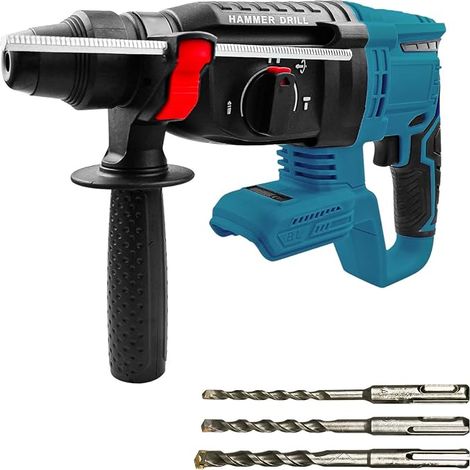 Marteau Perforateur sans fil 18V, énergie d'impact 2.6 J, vitesse de ralenti 0-1100RPM, avec 3 Drill Bit SDS plus, 650W Burineur Electrique Perceuse Beton, poignée anti-vibration (1/5)
