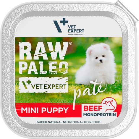 Pâté cru paléo au bœuf pour mini-chiots 150 g
