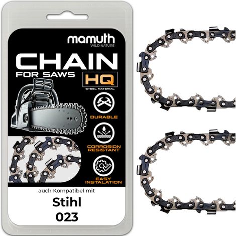 2x Chaine de tronçonneuse 30cm 1,3mm 3/8" 45 TG pour Stihl 023 (1/4)