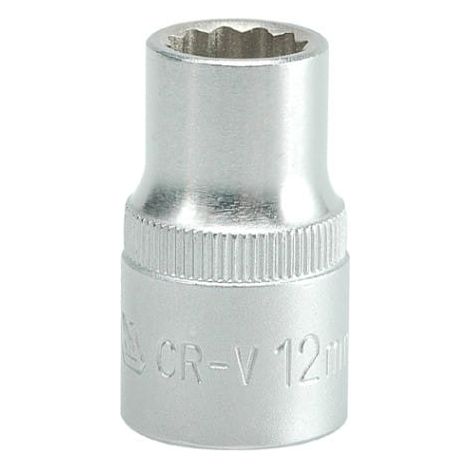 Kurze 12 mm Zwölfkant-Stecknuss 1/2 Zoll, CrV