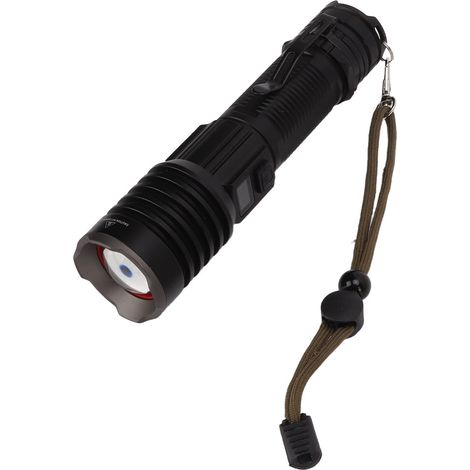 Torcia a LED con display digitale intelligente, torcia da campeggio super luminosa, ricarica USB, impermeabile IPX4. (1/5)