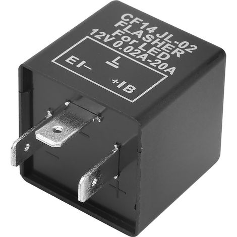Relè lampeggiatore a LED a 3 pin Cocoarm CF14, lampeggiatore 12V, montaggio Hyper Flash con design antipolvere per auto, moto, camion