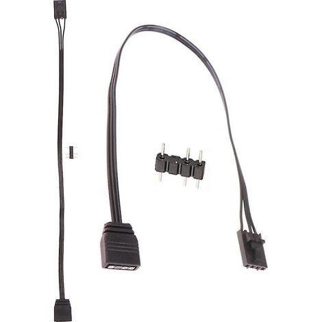 Lot de 2 adaptateurs RGB 4 broches vers ARGB standard 3 broches 5 V, câble RGB de 25 cm (1/4)