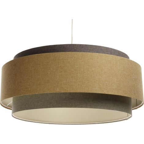 Suspension bohème élégante tissu crème pour salon ou chambre - Beige crème texturé (1/5)