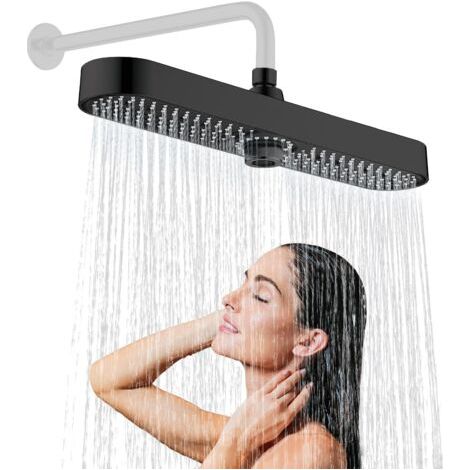 Pommeau de Douche Pluie, 3 Modes Pomme de Douche Pluie, Tete de Douche Anti Calcaire, Pommeau de Douche Fixe Rotatif 360°, Tête de Douche Haute Pression (48x8.8CM) (1/5)
