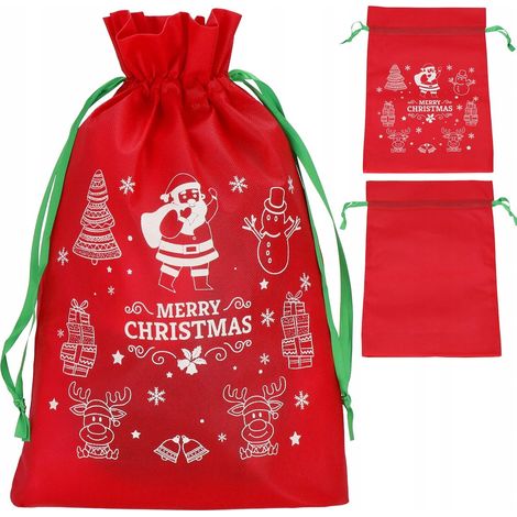 SACCO PER REGALI SOTTO L'ALBERO BORSA REGALO NATALIZIA 36x24,5CM DECORATIVO
