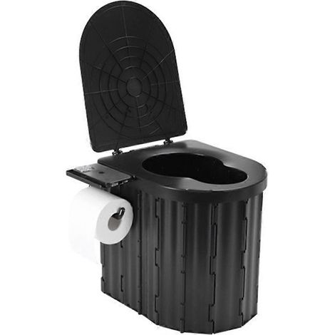 Toilettes de camping portables, support pour téléphone, crochet pour papier toilette, toilettes de voiture pliables, toilettes d'urgence A (1/5)