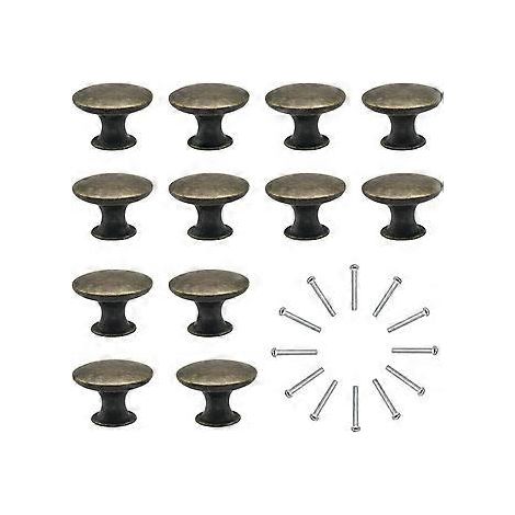 Türknöpfe, 12er-Set Schubladenknöpfe, 30 mm, Vintage-Bronze-Griffe Möbel- und Schrankknöpfe für Küchenschränke