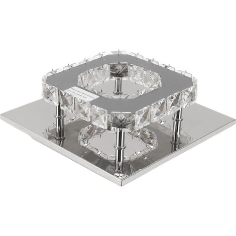 LED-Deckenleuchte mit 3 Lichtfarben, moderner dekorativer quadratischer Kronleuchter aus künstlichem Kristall, Mini-Größe für Wohnzimmer oder Flur, 85–265 V (1/5)