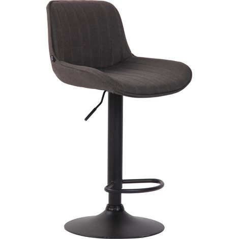 Tabouret de bar Lentini en Tissu avec Piètement trompette en Métal Gris foncé Noir (1/5)